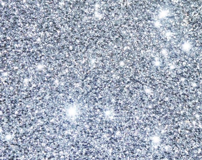 Chunky Glitter 3-4-5-6 sq ftTrue Silver METALLIC applied to Leather Cowhide now on Black leather back 6.5 oz/2.4 mm PeggySueAlso® E4355-01