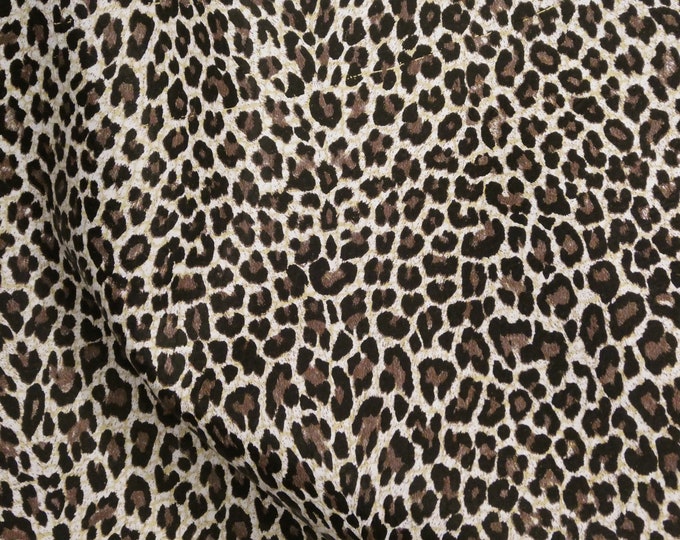 Leather 3-4-5 or 6 sq ft BABY Chocolate Brown Cheetah / Leopard on Banana Print Cowhide 3 oz/ 1.2 mm PeggySueAlso® E2545-01 hides available