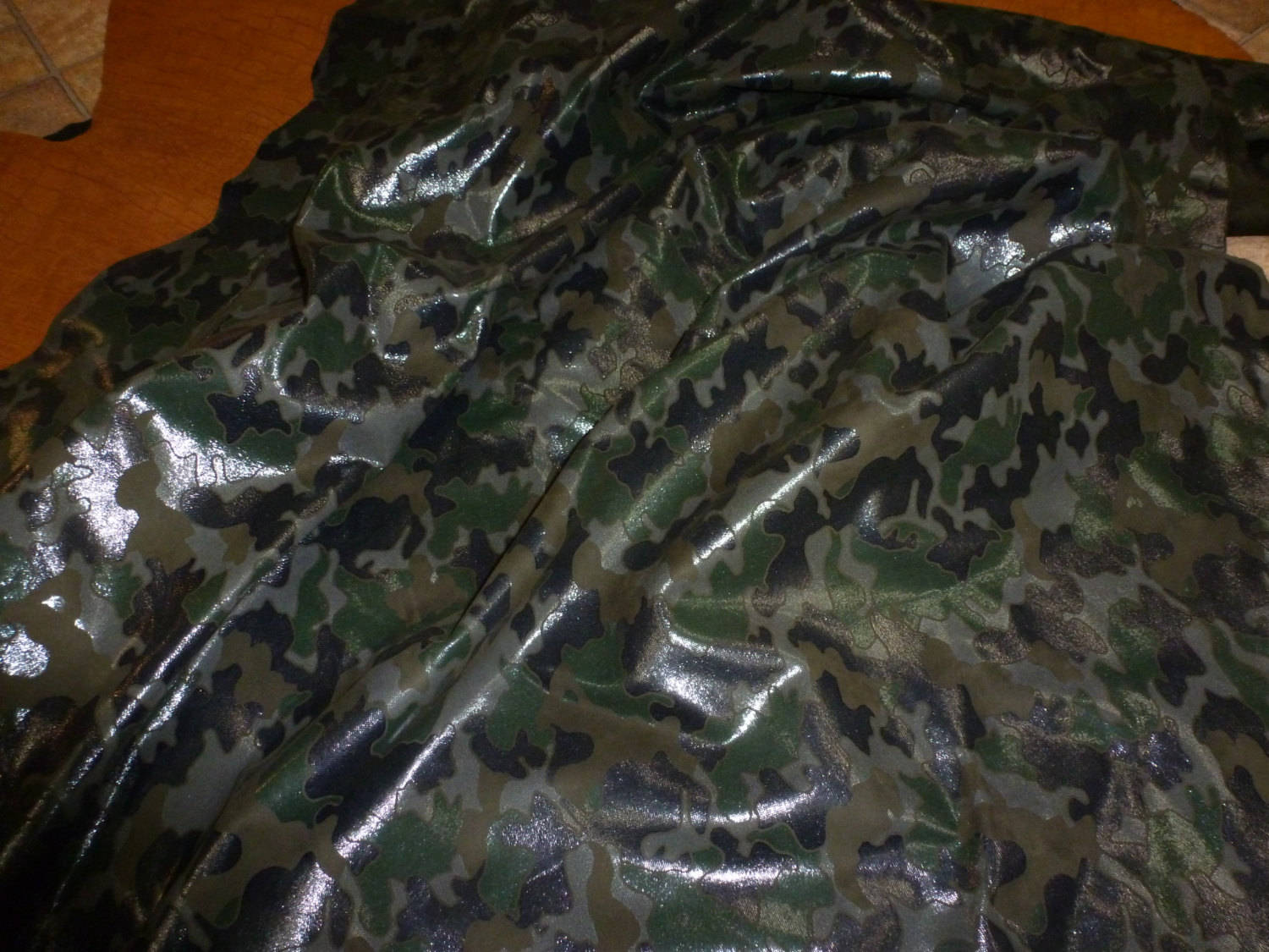 Leather 8x10 Shiny Camo DARK Woodland Black Khaki Army Forest Green on ...