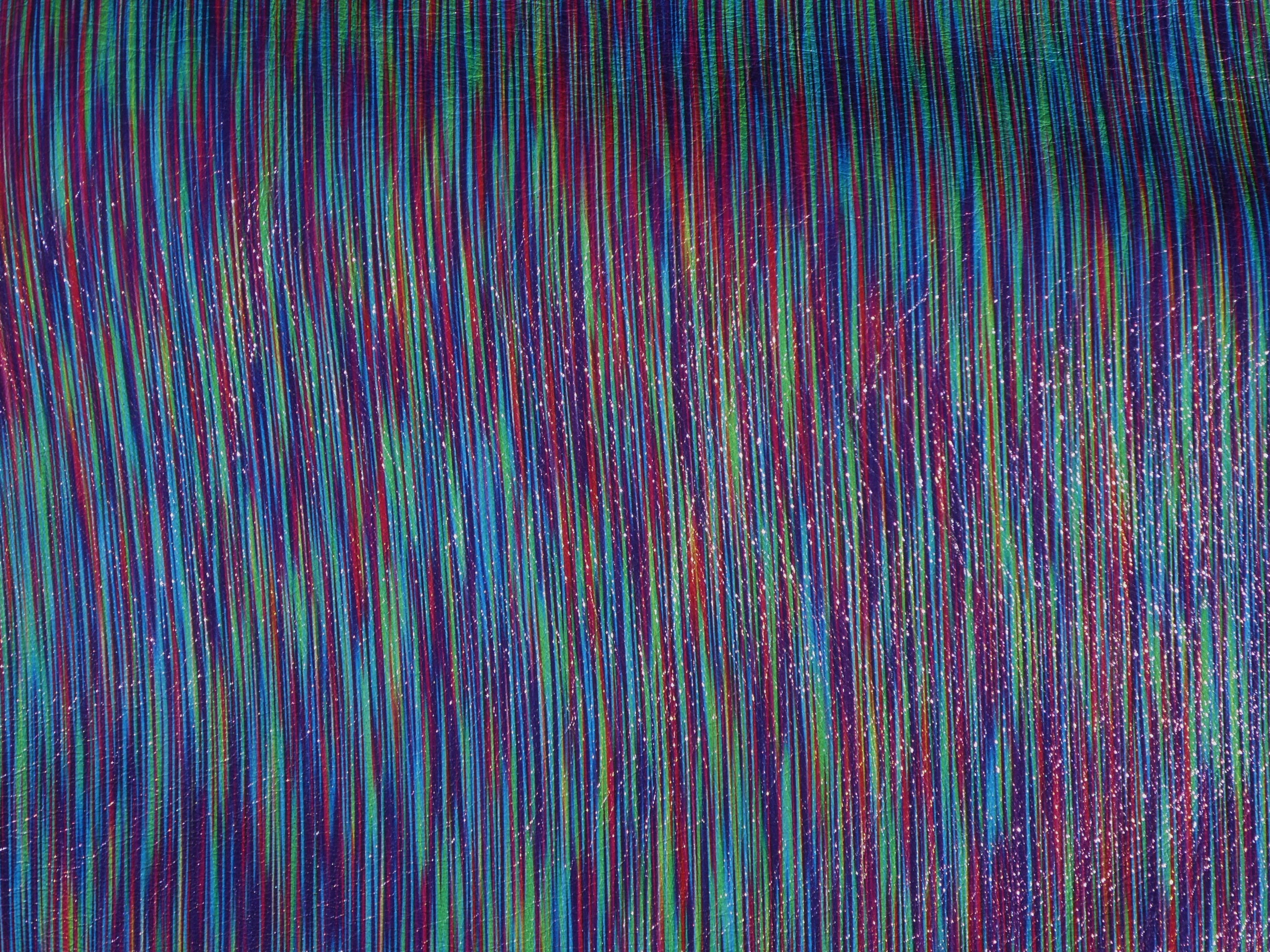 Leather 8"x10" Dark Rainbow GLISTENING Stripes Cowhide 3.5 …