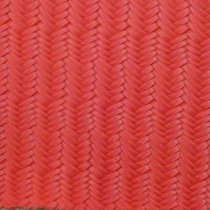 Braided Fishtail 12&quot;x12&quot; STRAWBERRY firm Red Italian Cowhide Leather 3 oz / 1.2 mm PeggySueAlso E3160-39