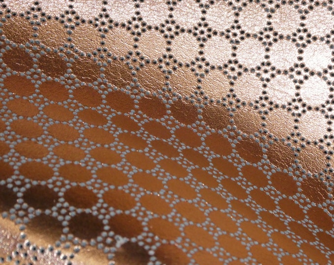 Perforated Dots various sizes ROSE GOLD Metallic Cowhide Leather 3.5 oz / 1.4 mm #571 #808 PeggySueAlso® E7100-10 CLOSEOUT