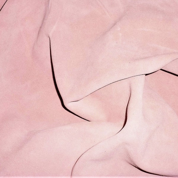 Suede 3-4-5 or 6 sq ft PASTEL BLUSH PINK Flesh Suede Vintage Cowhide Leather 4 oz / 1.6 mm PeggySueAlso E2825-12 hides too