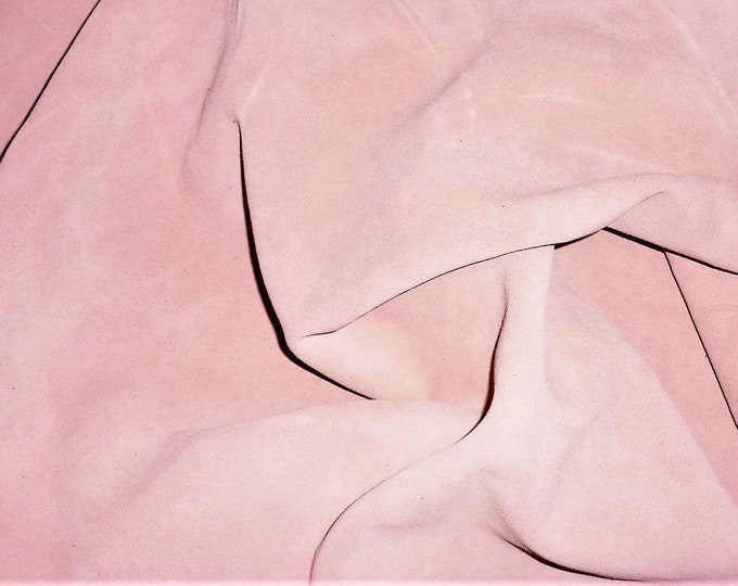 Suede 3-4-5 or 6 sq ft PASTEL BLUSH PINK Flesh Suede Vintage Cowhide Leather 4 oz / 1.6 mm PeggySueAlso E2825-12 hides too