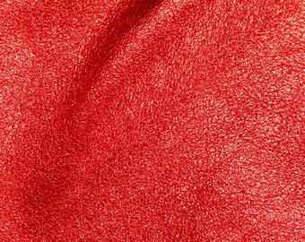 Pebbled Metallic 8&quot;x10&quot; SHINIER RED Soft - shows the grain - Cowhide 3-3.25oz/1.2-1.3mm PeggySueAlso® E4100-06R  Hides too