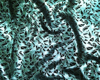 8 "x 10" TÜRKIS SHATTERED Mosaikglas Metallic auf schwarzem Wildleder-Rindleder 3-3,5 oz / 1,2-1,4 mm PeggySueAlso® E2866-07