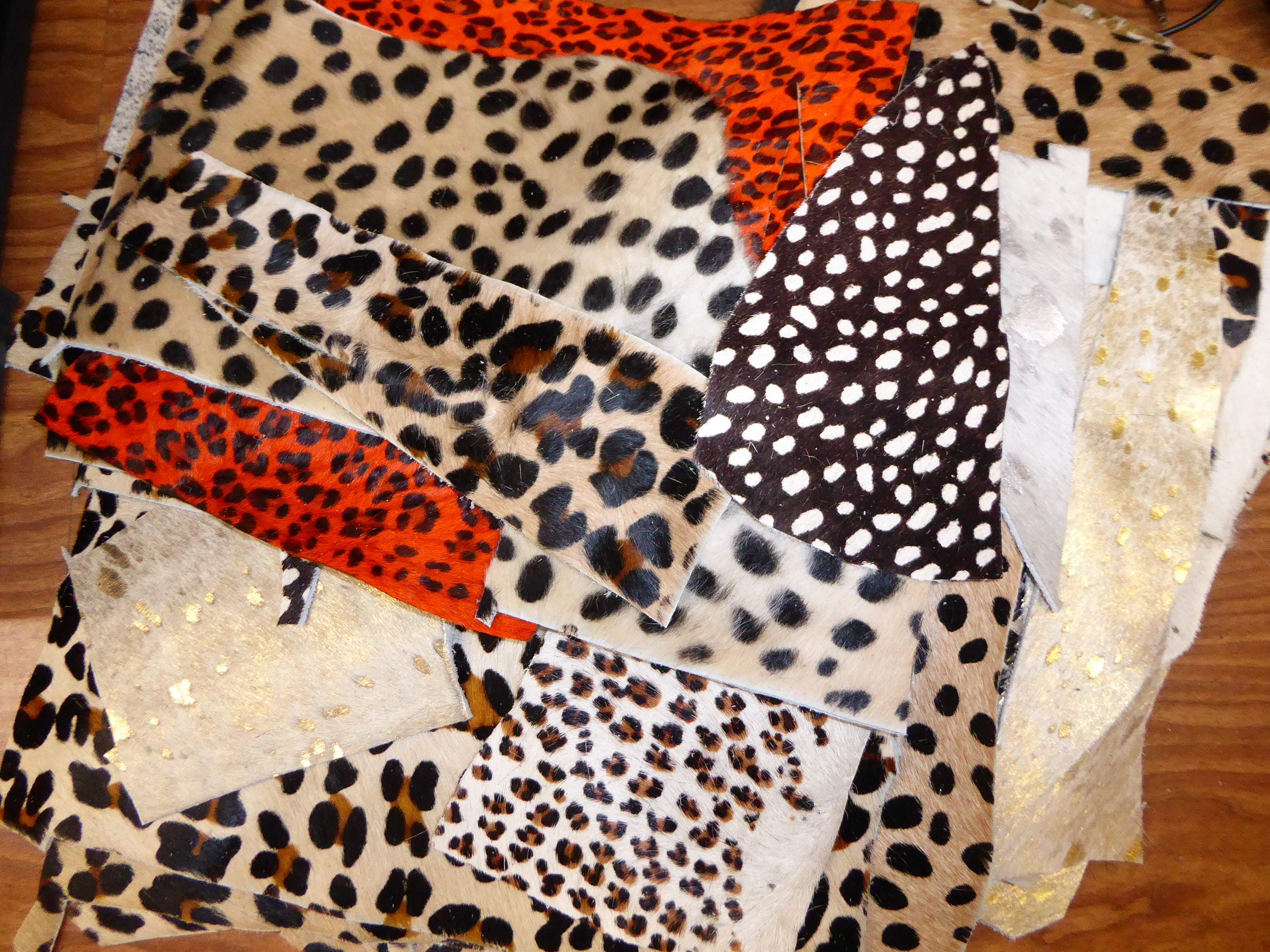 Hair On Leather 4 To 5 Pounds Craft Sizes Scrap Remnants Hoh