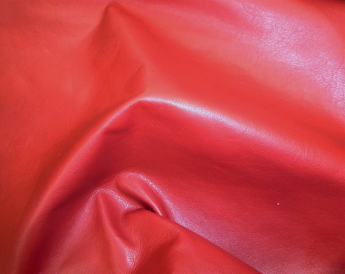 Plonge 8"x10" Ecstasy RED Calfskin Full grain Thin cowhide Leather 1.75-2 oz / 0.7-0.8mm PeggySueAlso E2130-01