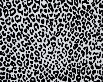 Flocked Leopard 5"x11" BLACK Raised spots on OFF WHiTE fairly firm COWHIDE leather 4-4.5 oz / 1.6-1.8 mm PeggySueAlso E2550-80