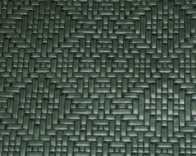 Diamond Weave 8"x10" FOREST Green Embossed on our Riviera collection Cowhide 2.75-3 oz/ 1.1-1.2 mm PeggySueAlso® E8060-14