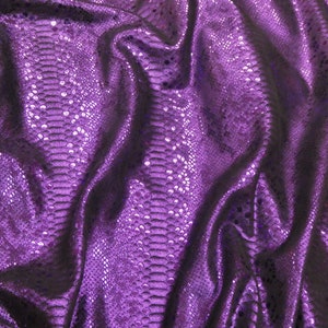 Mystic Python 3-4-5 or 6 sq ft PURPLE Grape Metallic on BLACK Cowhide Leather 3.5 oz / 1.4 mm PeggySueAlso® E2868-71 hides available image 2