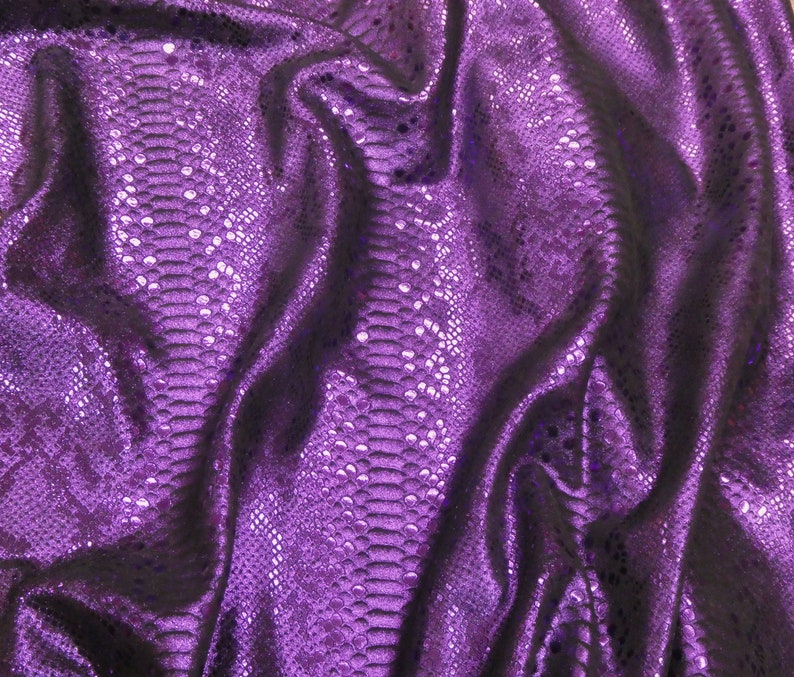 Mystic Python 3-4-5 or 6 sq ft PURPLE Grape Metallic on BLACK Cowhide Leather 3.5 oz / 1.4 mm PeggySueAlso® E2868-71 hides available image 2