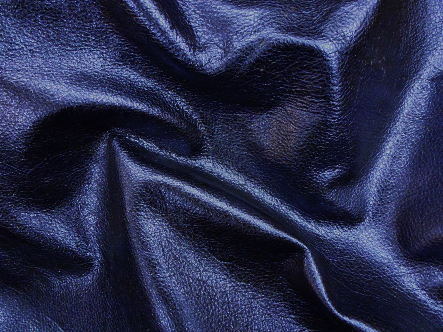 Navy Pebbled Metallic 12x12 Soft Cowhide Shows The Grain