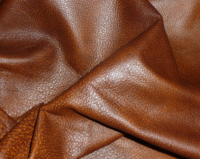 Leather 3 piece of 4"x6" HAZELNUT Brown and Rust Marbled Cowhide Leather 3-3.25oz / 1.2-1.3mm PeggySueAlso® E2882-03