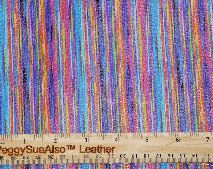 Leather 8"X10" LAGUNA SUMMER Rainbow stripes Cowhide 3-3.5 oz/1.2-1.4mm PeggySueAlso E1136-09