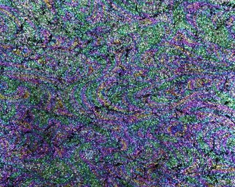 Vintage Crackle 12"x12" CHAMELEON OIL SLICK Metallic on SuEDE cowhide 3.5 oz/1.4 mm PeggySueAlso E2844-50