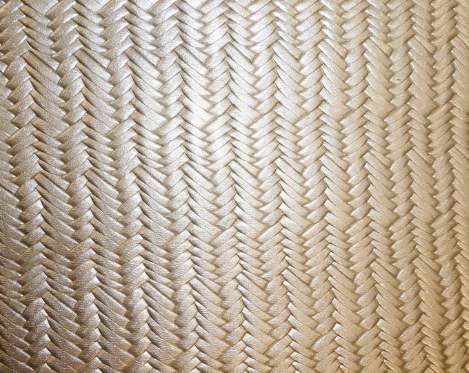 Braided Fishtail 3, 4, 5 or 6 sq ft PLATINUM Metallic Italian Cowhide Leather 2.5-3oz / 1-1.2mm PeggySueAlso E3160-24