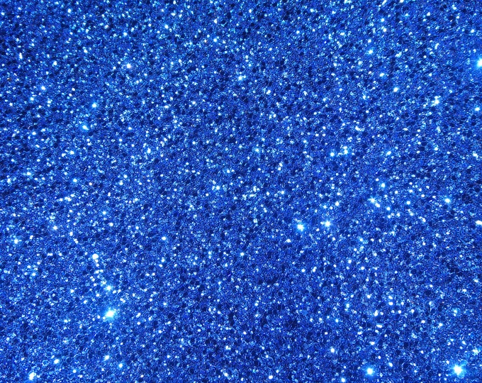 Chunky Glitter 3-4-5 or 6 sq ft ROYAL Blue Metallic Fabric applied to Leather THICK 6 oz/2.4mm PeggySueAlso® E4355-09
