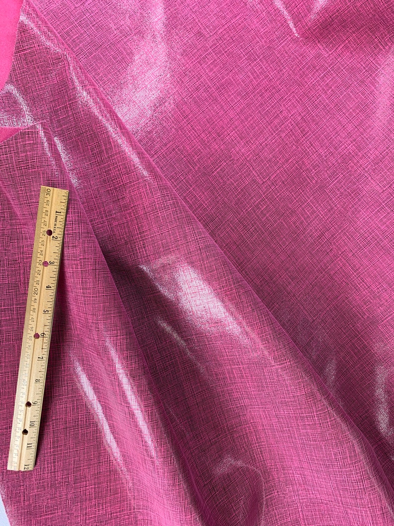 Leather 12x12 Saffiano look TW0 TONE HOT PINK and Black Linen Weave Soft Cowhide 3-3.5 oz/1.2-1.4 mm PeggySueAlso E8201-38 image 3