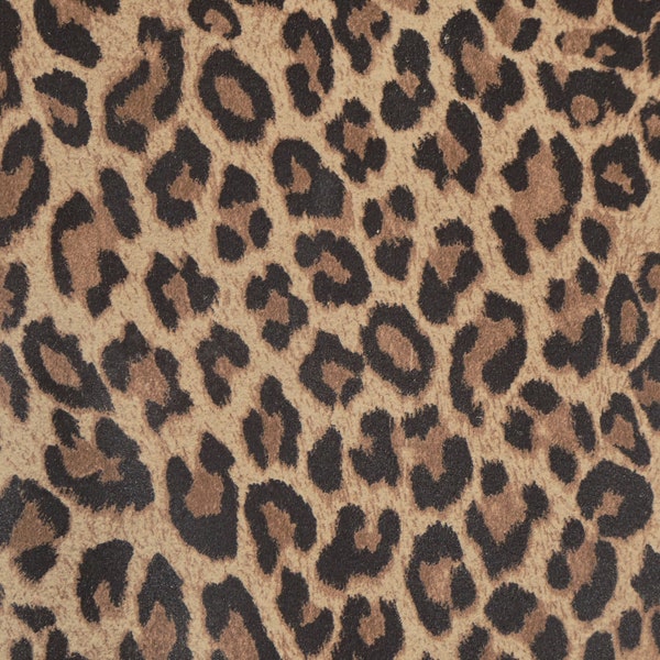 Leather 12"x12" WOOD BROWN Mini Cheetah / Leopard Print SUEDE Leather Cowhide 2.5oz/1mm PeggySueAlso® E6730-03