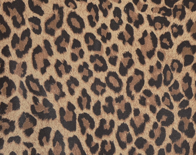 Leather 12"x12" WOOD BROWN Mini Cheetah / Leopard Print SUEDE Leather Cowhide 2.5oz/1mm PeggySueAlso® E6730-03