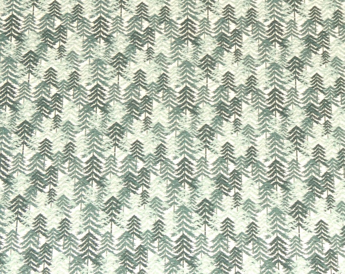 Leather 12"x12" FOREST of Christmas TREES green, aqua,  white Cowhide 2.75-3 oz/1.1-1.2 mm PeggySueAlso® E1382-24