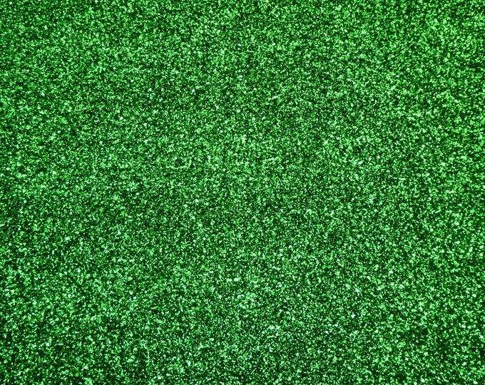 Chunky Glitter 12"x12" NEW version Emerald Green METALLIC applied to Leather 6 oz/2.4 mm PeggySueAlso® E4355-05 E4355-62
