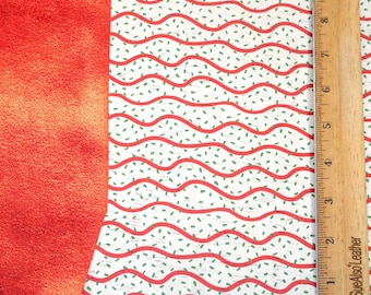 closeout DOUBLE Cork 8"x10" Christmas Red Icing w/ Green Sprinkles RED metallic back cork applied to Leather 4.5-5oz/1.8-2mm #122 E5611-11