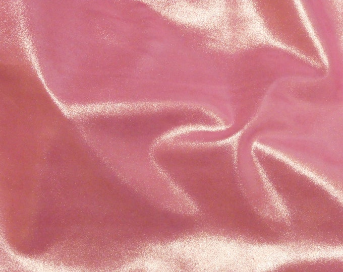 New Dye Lot Dazzle 8"x10" Silver on TAFFY PINK Suede Cowhide Leather 2.5 oz / 1 mm PeggySueAlso® E8300-25
