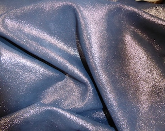 Dazzle 2 pieces 4"x6" Silver on MIDNIGHT NAVY Suede Cowhide Leather 2.5 oz / 1 mm PeggySueAlso E8300-08