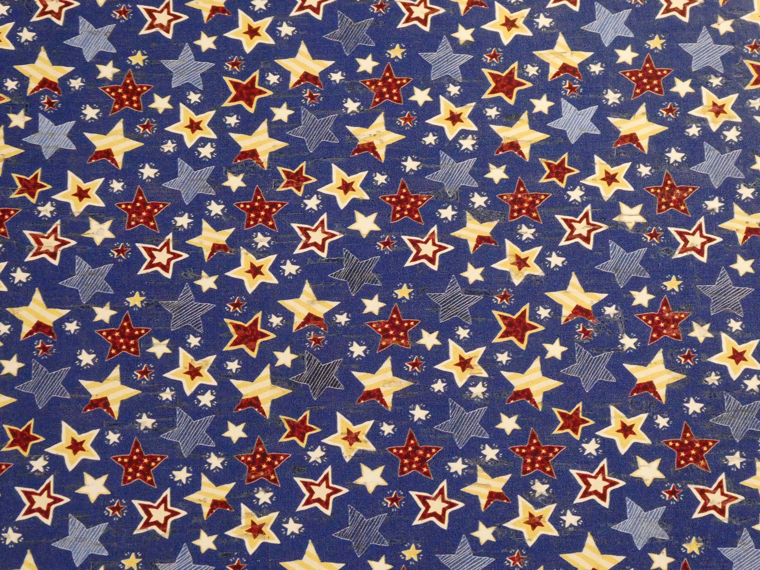 コルク 8インチ x 10インチ スケッチ風スター 赤、白、青、ネイビー