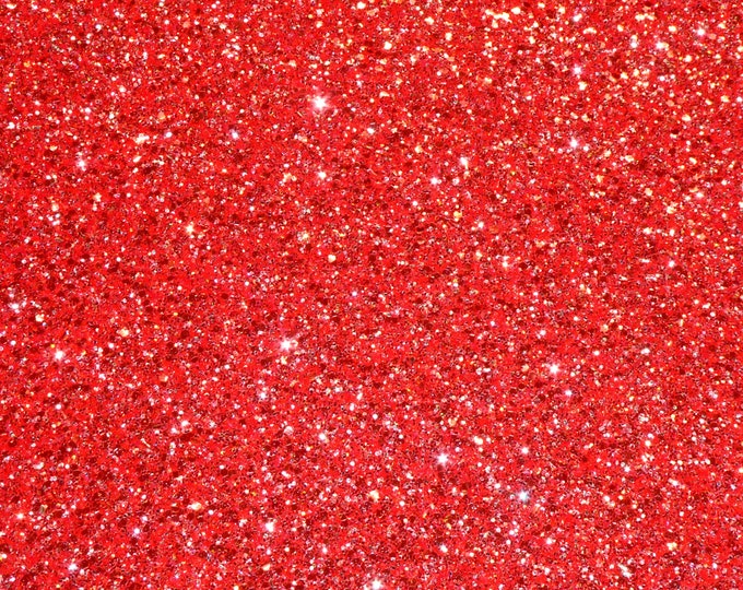 Chunky Glitter 8"x10" LUST Red Glitter with flakes of silver metallic Backed to Leather 5.5-6oz /2.2-2.4 mm PeggySueAlso® E4355-67 Christmas