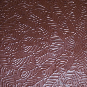 Leather 12&quot;x12&quot; PEACOCK FEATHERS Brandy Chocolate Brown  Print Soft Grain (Now on Cowhide) 3 oz / 1.2 mm PeggySueAlso E6765-01