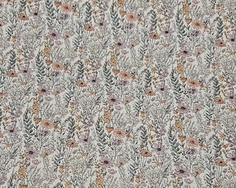 closeout Floral 12"x12" Calming Meadow Garden Flowers Pink Lilac Orange Cowhide Leather 3.5-3.75oz/1.5-1.6 mm  PeggySueAlso® E1133-20