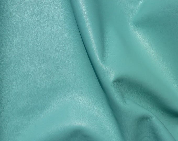 King 12"x12" Angel AQUA Full Grain Cowhide Leather 3-3.5 oz / 1.2-1.4 mm PeggySueAlso E2881-24  hides available Dusty aqua