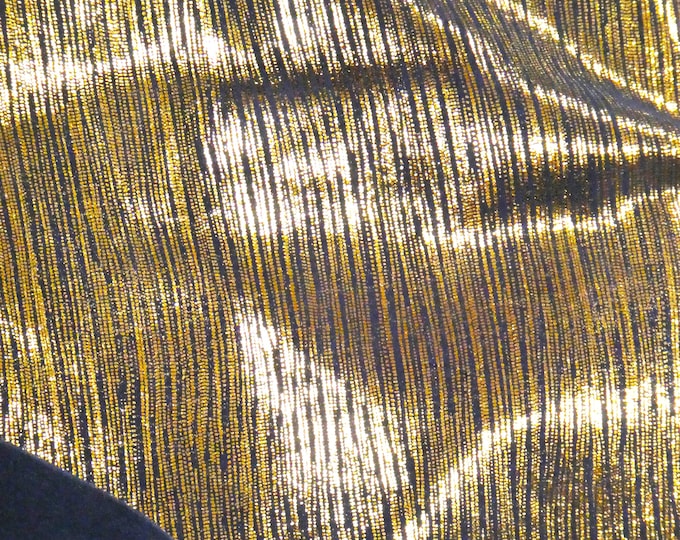 Rainy Day 5"x11" GOLD Metallic Stripes on NAVY blue Cowhide Leather 2.75-3oz/1.1-1.2mm PeggySueAlso® E1030-37