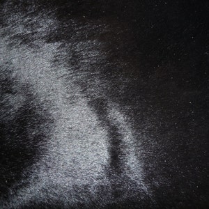 Hair On Leather 2 pieces 4&quot;x6&quot; Sleek Deep dark BLACK HOH Cowhide 4.5oz / 1.8mm PeggySueAlso® E2849-08 Hair on Hide Fur