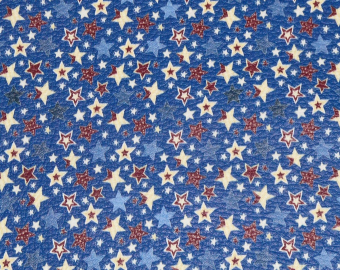 Leather 12"x12" SKETCHY STARS Red, White, blue on Light NAVY / Dark Royal 3.75-4 oz/ 1.3-1.4mm PeggySueAlso E2751-02 4th of July Patriotic