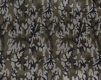 Mini Camo 12"x12" JUNGLE GRAY Camouflage pattern Khaki Black Olive Grain Cowhide Leather 3 oz / 1.2 mm  PeggySueAlso® E2176-14