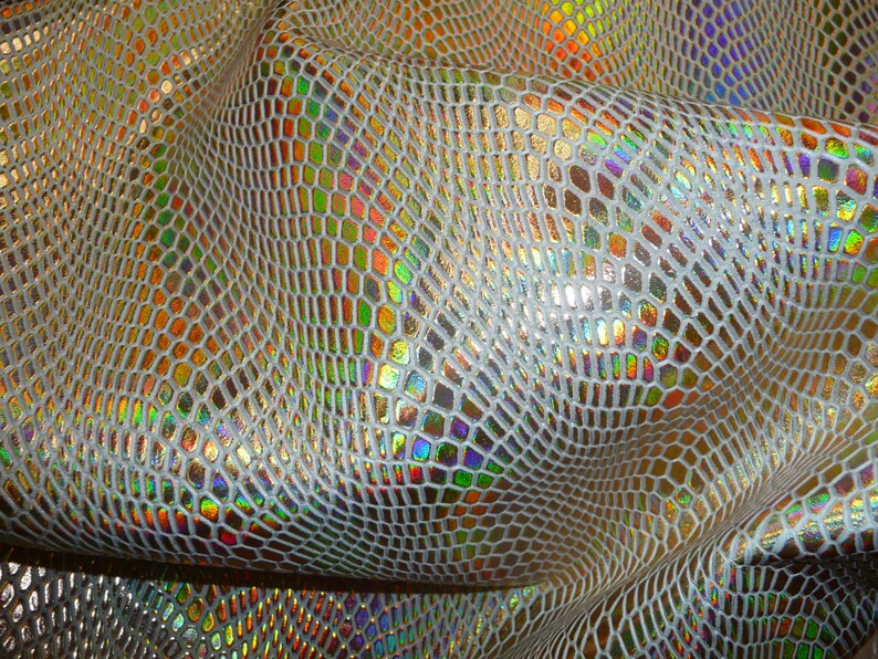 Metallic Leather 12x12 Python LASER Gold HOLOGRAPHIC on Cream Cowhide 3 oz 1.2 mm PeggySueAlso\u2122 E8110-05