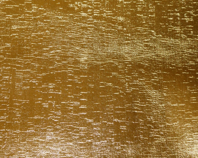 Metallic Cork 3-4-5 or 6 sq ft Solid GOLD Metallic Cork applied to Leather 4 body/strength Thick 5oz/2mm PeggySueAlso E5610-98