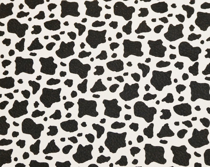 Leather 12"x12" Black and white COW PRINT on Cowhide 3.25-3.5oz/1.3-1.5mm PeggySueAlso™ E1678-01