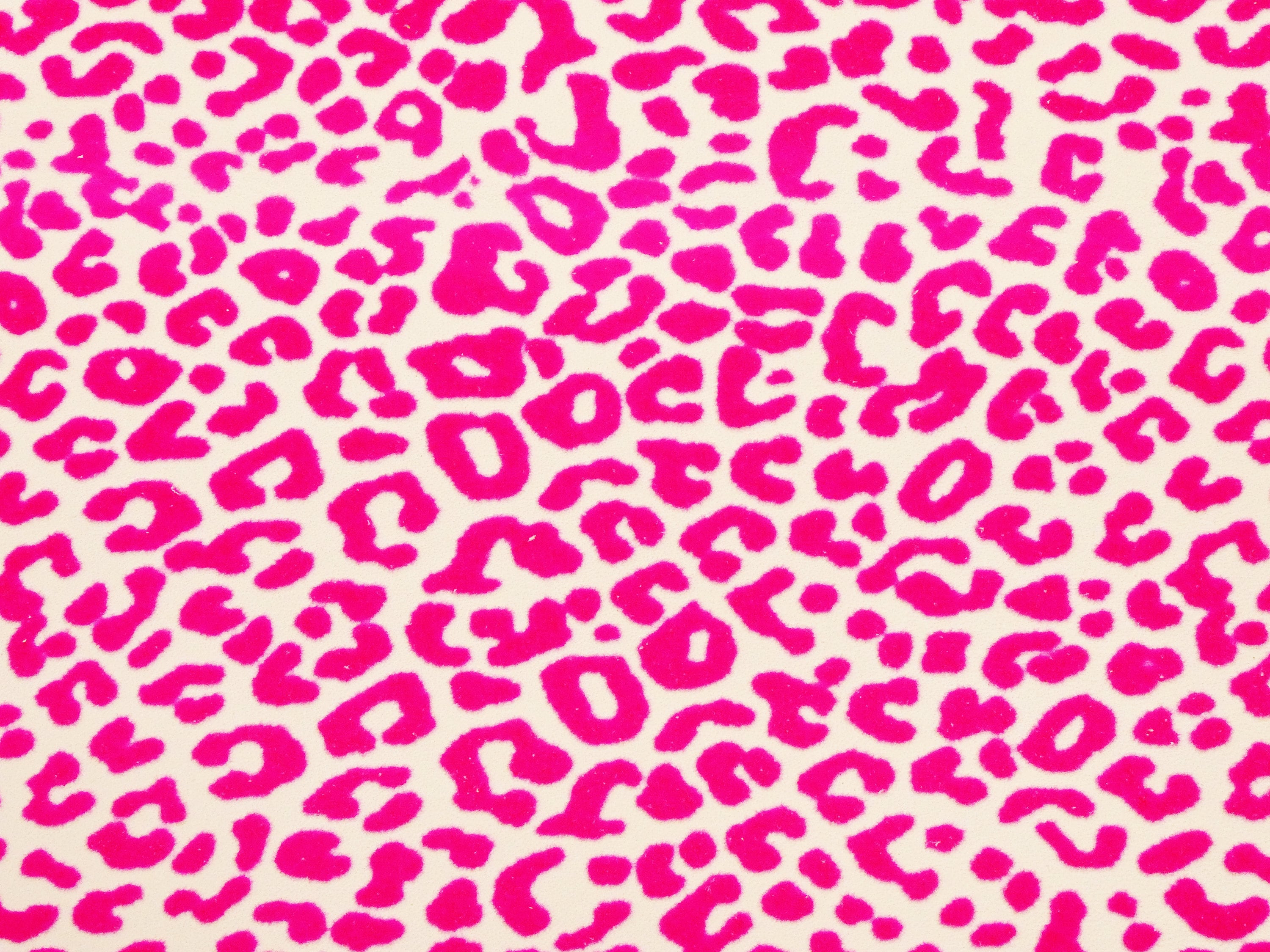 ReSTOCKED Leather 5x11 NEON HOT PINK Raised Leopard Spots On Off White