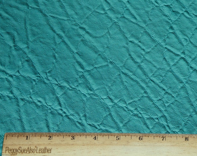 ELEPHANT 12"x12" Teal / Dark Turquoise Embossed Cowhide Leather 3.75-4oz/1.5-1.6 mm PeggySueAlso® E2899-04