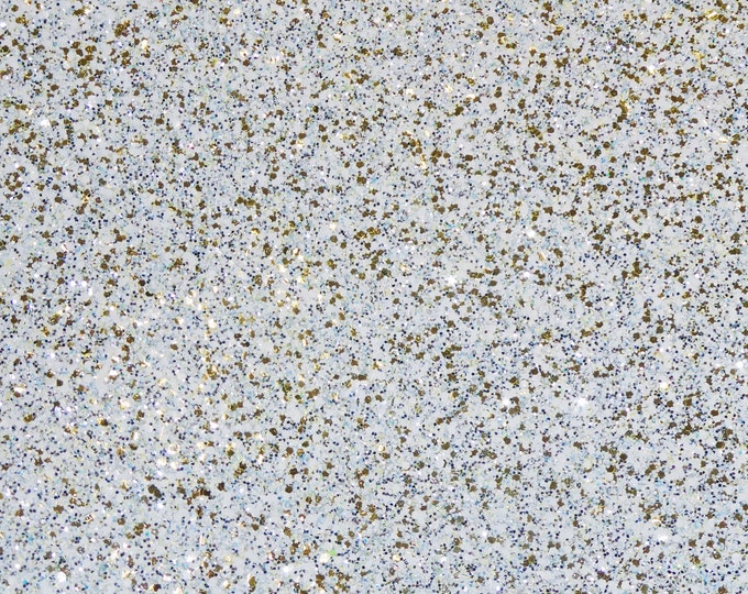 NeW ChUNKY GLITTER 12"x12" COSMIC blue green silver Metallic on WHITE Leather for firmness Thick 6-6.5oz/2.4-2.6 mm PeggySueAlso™ E4355-27