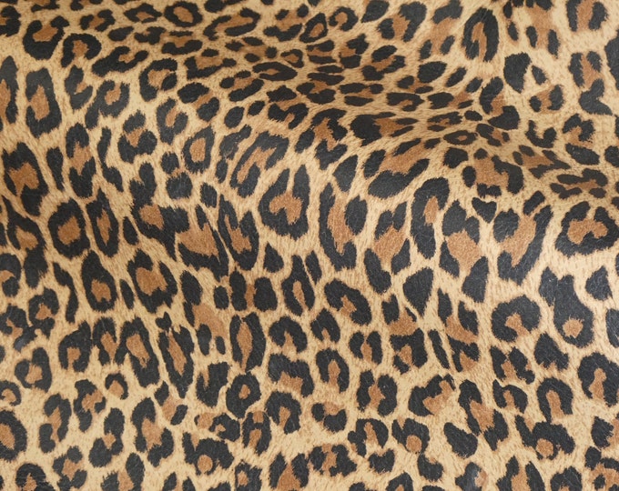 Newer Dye Lot 3-4-5-6sqft ORIGINAL Mini TAWNY Tan Cheetah / Leopard (lighter background) Cowhide Leather 2.5oz/1mm PeggySueAlso® E6730-01