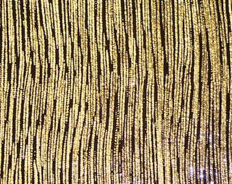 Rainy Day 12"x12" GOLD Metallic Stripes on BLACK Cowhide Leather 3oz/1.2mm PeggySueAlso® E1030-13