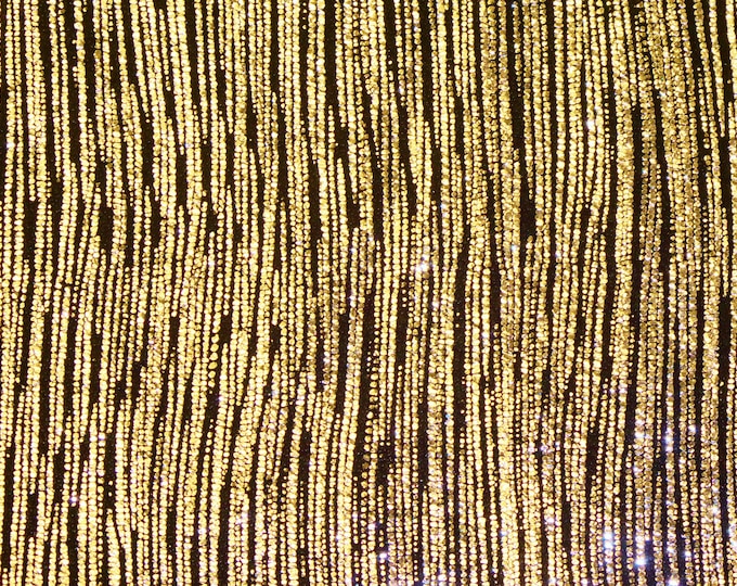 Leather 3-4-5 or 6 sq ft Rainy Day Metallic Stripes GOLD on BLACK Cowhide 3oz/1.2mm PeggySueAlso® E1030-13