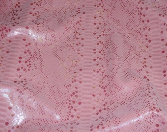 Mystic Python 3-4-5 or 6 sq ft Pink Iridescent Metallic on Pink Suede Cowhide 2.75-3oz / 1.1-1.2 mm PeggySueAlso E2868-85 hides too