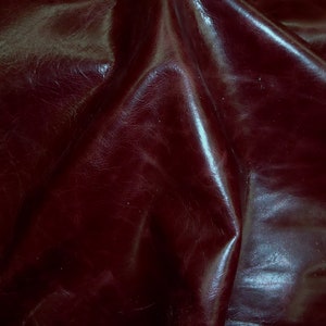 Riviera 12"x12" Pull Up effect MERLOT / BURGUNDY Wine Distressed Aniline Dyed Cowhide Leather 2.5-3oz/1-1.2mm PeggySueAlso® E2932-14